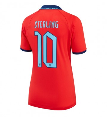 Anglia Raheem Sterling #10 Koszulka Wyjazdowych Kobiety MŚ 2022 Krótki Rękaw